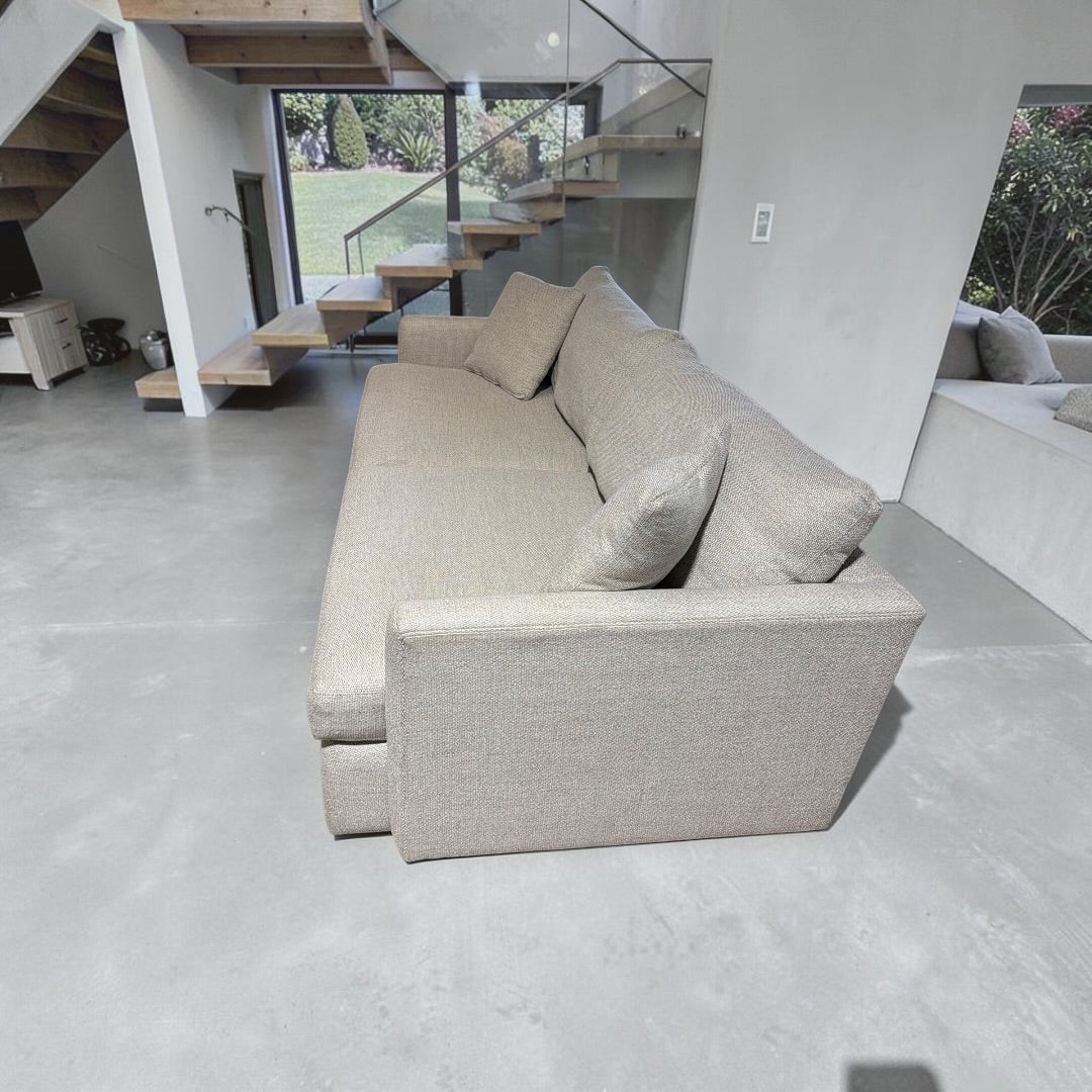 Crate & Barrel 93” Lounge Deep Sofa in Taft Cement
