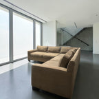 West Elm Urban 95” x 95” L Shape, 3 Piece Sectional in Amalfi Cappuccino Herringbone Microfiber