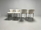 Arhaus Kirsten 2 x Counter Stools in Nomad Snow and brushed gold metal