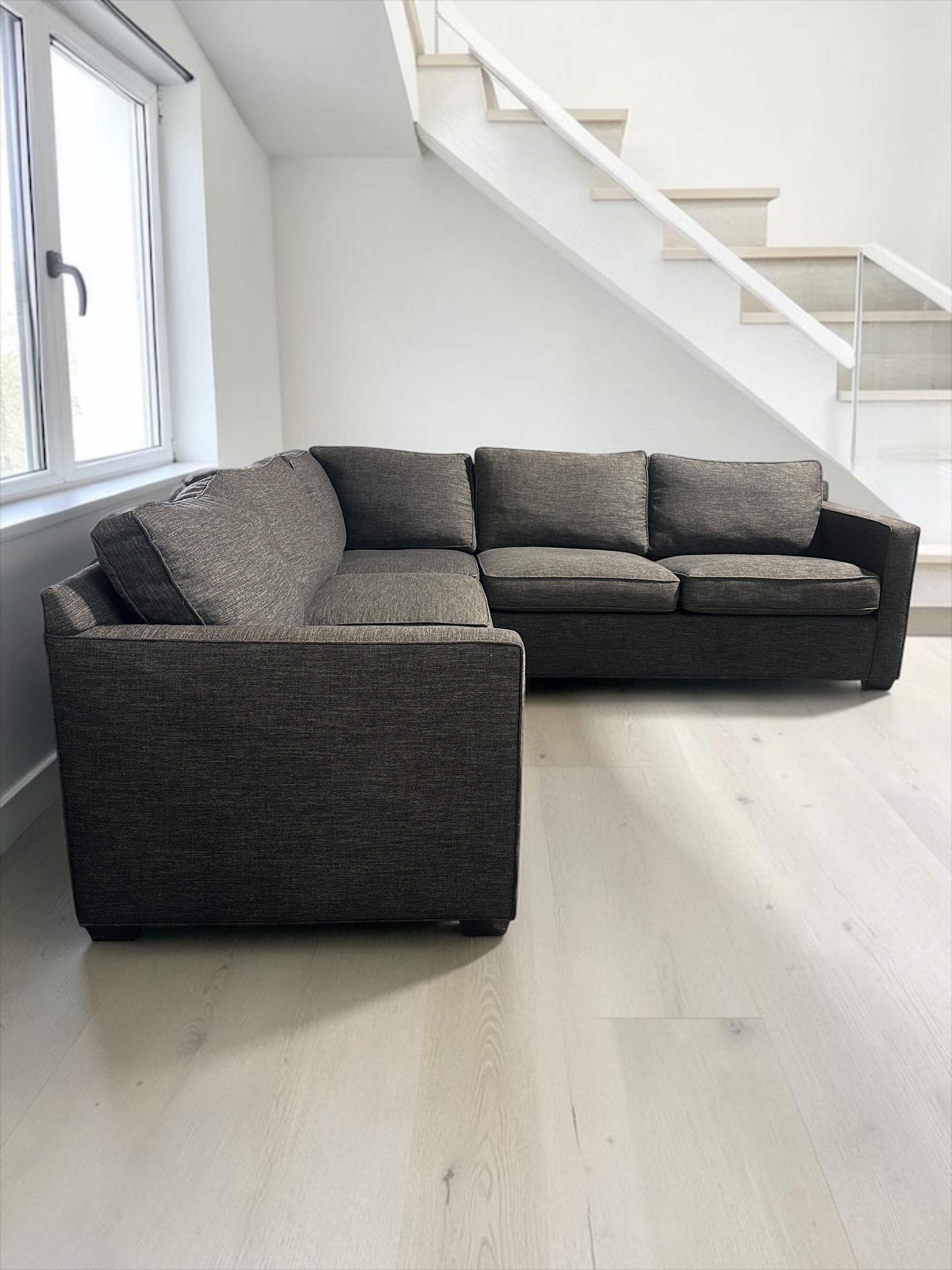 Crate & Barrel 103” 3-Piece L-Shaped Sectional Sofa in Darius Graphite