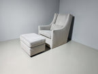 West Elm Nursery Glider Chair and Ottoman set in Performance Microfiber in Frost Gray