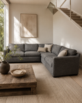 Crate & Barrel 103” 3-Piece L-Shaped Sectional Sofa in Darius Graphite