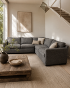Crate & Barrel 103” 3-Piece L-Shaped Sectional Sofa in Darius Graphite