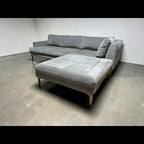 West Elm Andes 94” 3-Piece Ottoman Sectional in Mineral Gray, Performance Distressed Velvet