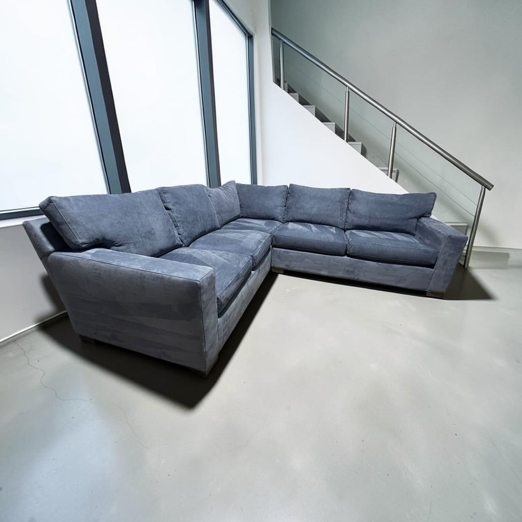 Crate & Barrel Axis 113 x 103 L Shape Sectional in Douglas Indigo