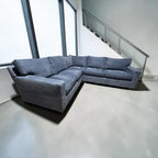 Crate & Barrel Axis 113 x 103 L Shape Sectional in Douglas Indigo