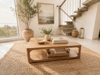 Restoration Hardware Trieste 46" Rectangular Coffee Table in Greige Oak