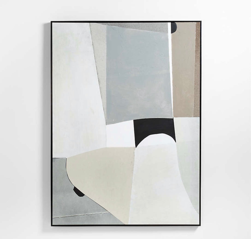 Crate & Barrel Composition of Neutrals" Reproduction 75"x55" Framed Wall Art Print
