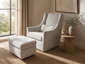 West Elm Nursery Glider Chair and Ottoman set in Performance Microfiber in Frost Gray