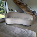 Crate & Barrel Infiniti 88” Curve Back Sofa in Synergy 
Fabric, Oatmeal Heathered Chenille