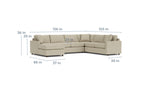 Room & Board York 136” 4 Piece Sleeper Sofa Chaise Sectional in Dawson