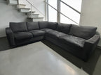 Room & Board Metro 113” x 97” L Shape Sectional Sofa in Dawson Ebony Velvet Microfiber