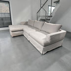 Arhaus Slipcovered Helena 122” 2 Piece Sofa Chaise Sectional in Natural Coastal Linen.