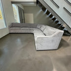 Crate & Barrel Notch 128.5" Curved 3 Piece Sectional in Hansel Storm