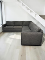 Crate & Barrel 103” 3-Piece L-Shaped Sectional Sofa in Darius Graphite