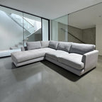 West Elm Haven 108” 2-Piece Bumper Chaise Sectional, Heavy Down Blend Cushions in Storm Gray Washed Canvas