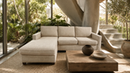 West Elm Henry 101” 2-Piece Chaise Sectional in Performance Twill Gravel