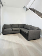 Crate & Barrel 103” 3-Piece L-Shaped Sectional Sofa in Darius Graphite