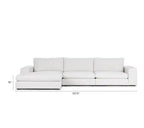 Article Beta 139” Modular 3 Piece Sofa Chaise Sectional in Quartz White