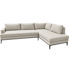West Elm Andes 105" 2-Piece Bumper Chaise Sectional in Gravel Twill