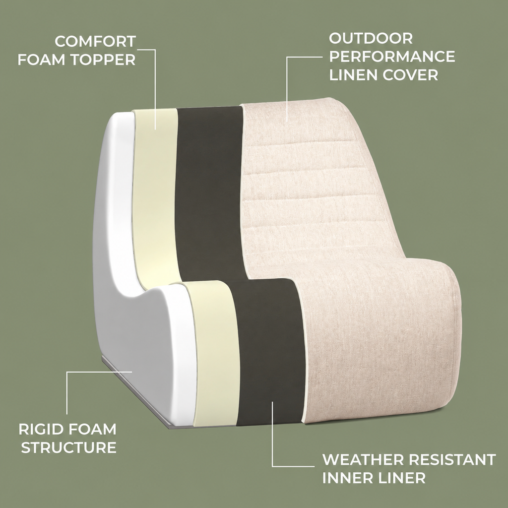 Big Joe Solvana Lounge Primary Chair in Outdoor Sunlit Cream