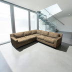 West Elm Urban 95” x 95” L Shape, 3 Piece Sectional in Amalfi Cappuccino Herringbone Microfiber