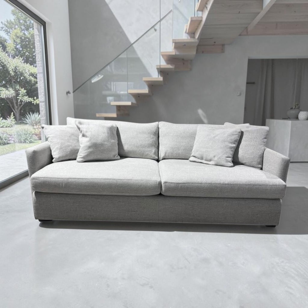 Crate & Barrel 93” Lounge Deep Sofa in Taft Cement