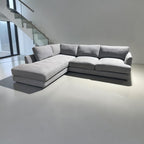 West Elm Haven 108” 2-Piece Bumper Chaise Sectional, Heavy Down Blend Cushions in Storm Gray Washed Canvas