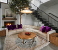 Crate & Barrel Bucktown 142” Modular 5-Piece Curved L-Shaped Wedge Sectional Sofa in Vanilla Belden boucle