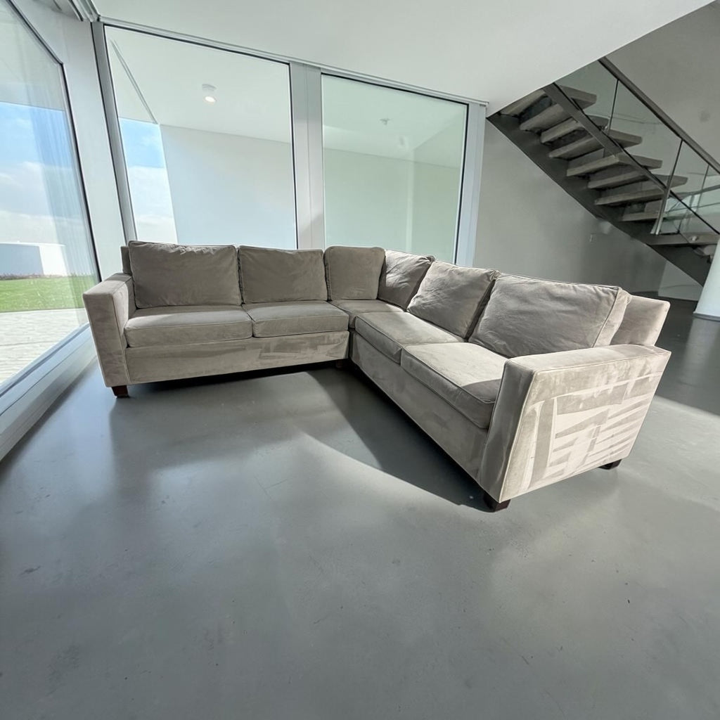 West Elm Harris 105” 3-Piece L-Shaped Sectional in Velvet Gray Microfiber