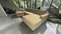 Albany Park 122" Barton Sofa Chaise Sectional in Camel Tan Performance Velvet