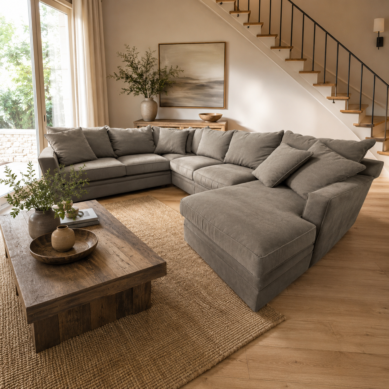 Room & Board York 136” 4 Piece Sleeper Sofa Chaise Sectional in Dawson
