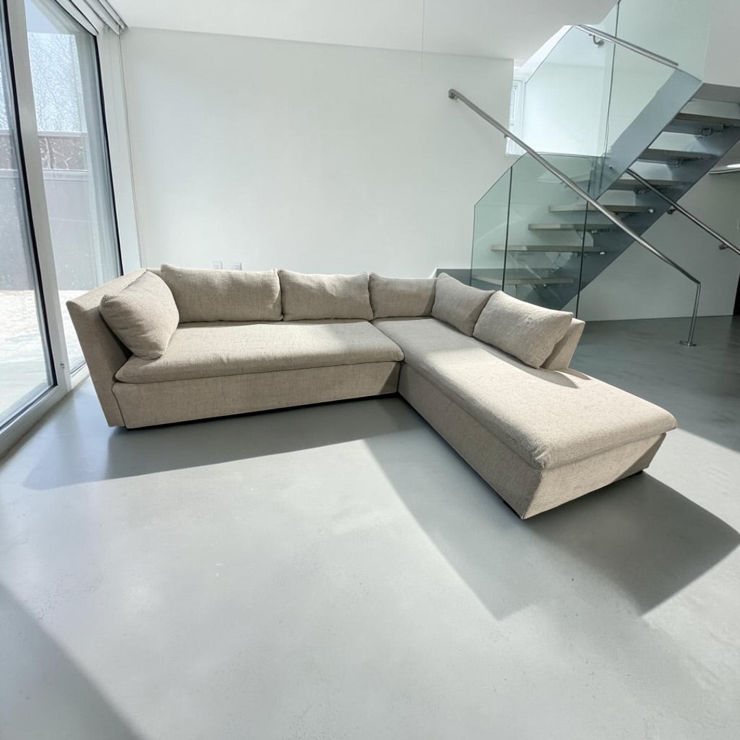 West Elm Shelter 105” Sectional Sofa in Gravel Twill