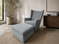 Room & Board Kennedy Swivel Glider Chair w/ ottoman in Declan Haze