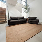Crate & Barrel Axis 88" Sofa and Chair and a Half, Down Blend, Ascend Fabric in Pinecone