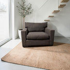 Crate & Barrel Axis 88" Sofa and Chair and a Half, Down Blend, Ascend Fabric in Pinecone