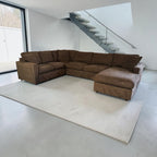 Room & Board York 136" 3 Piece U Shape Sofa Chaise Sectional Down Blend in Performance Mahogany Velvet