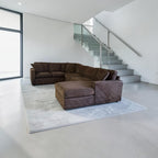 Room & Board York 136" 3 Piece U Shape Sofa Chaise Sectional Down Blend in Performance Mahogany Velvet