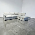West Elm Harris 106” L Shape Sofa Chaise Sectional Down Blend in Stone Performance Velvet