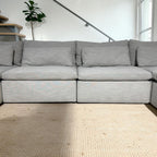 West Elm Harmony 158" U-Shape Sleeper Sectional in Frost Gray Linen Weave