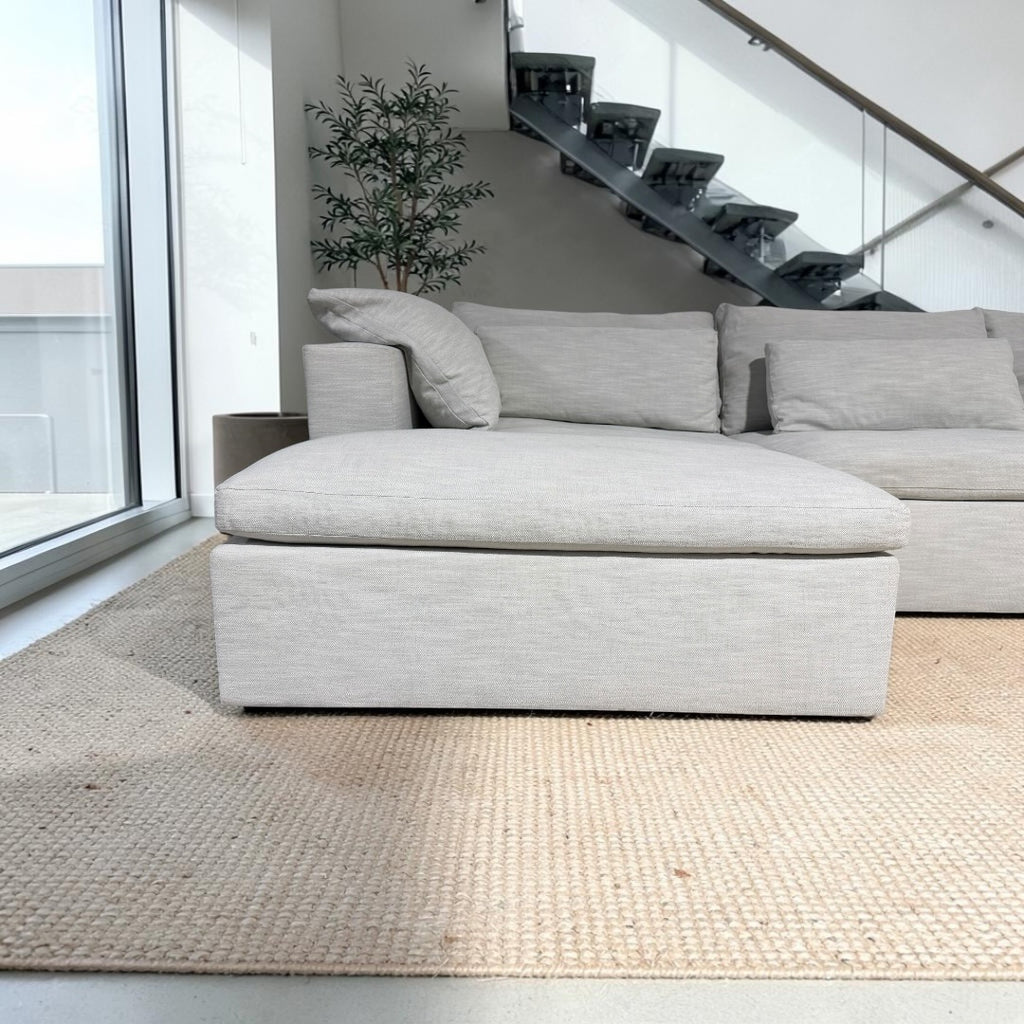 West Elm Harmony 158" U-Shape Sleeper Sectional in Frost Gray Linen Weave