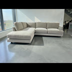 West Elm Haven 108” 2-Piece Bumper Chaise Sectional, Heavy Down Blend Cushions in Natural Washed Canvas