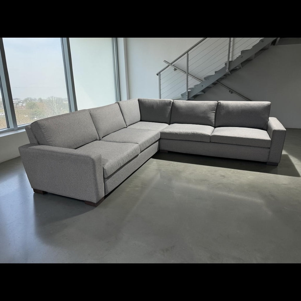 Joybird Anton 114” 3 Piece L Shape Corner Sofa Sectional in Essence Ash