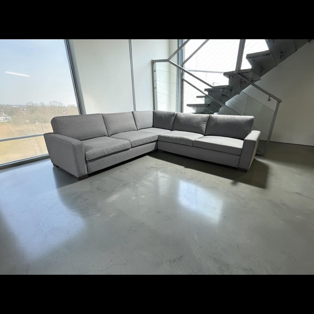 Joybird Anton 114” 3 Piece L Shape Corner Sofa Sectional in Essence Ash