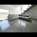 Joybird Anton 114” 3 Piece L Shape Corner Sofa Sectional in Essence Ash