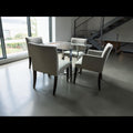Room & Board Glass Dining Table and 4 chairs in Conley Slate