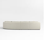Crate & Barrel Bucktown 142” Modular 5-Piece Curved L-Shaped Wedge Sectional Sofa in Vanilla Belden boucle
