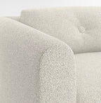 Crate & Barrel Bucktown 142” Modular 5-Piece Curved L-Shaped Wedge Sectional Sofa in Vanilla Belden boucle