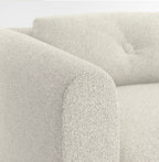 Crate & Barrel Bucktown 142” Modular 5-Piece Curved L-Shaped Wedge Sectional Sofa in Vanilla Belden boucle