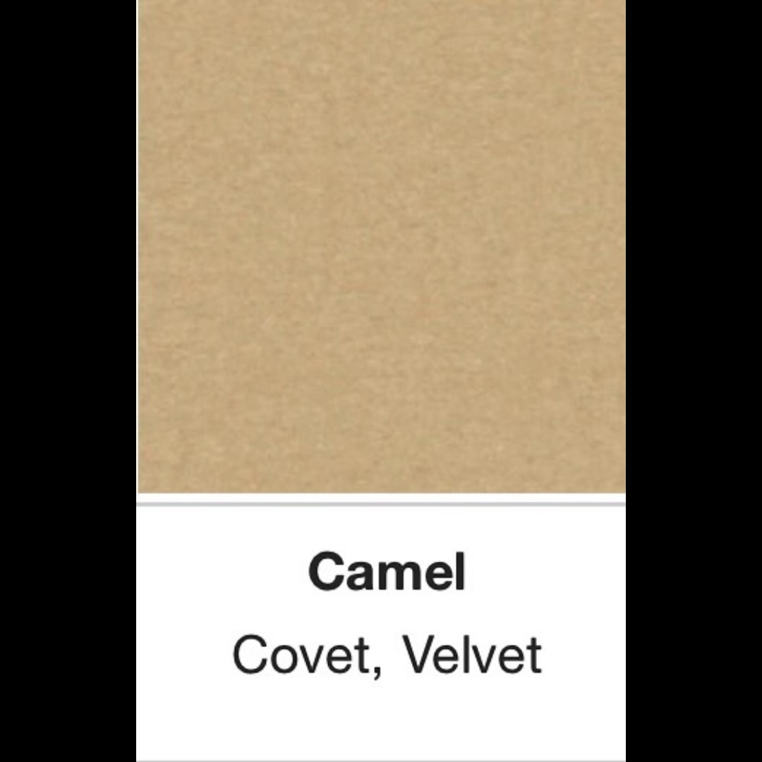 Crate & Barrel Lounge Deep Chaise Lounge, Down Blend in Camel Covet, Velvet